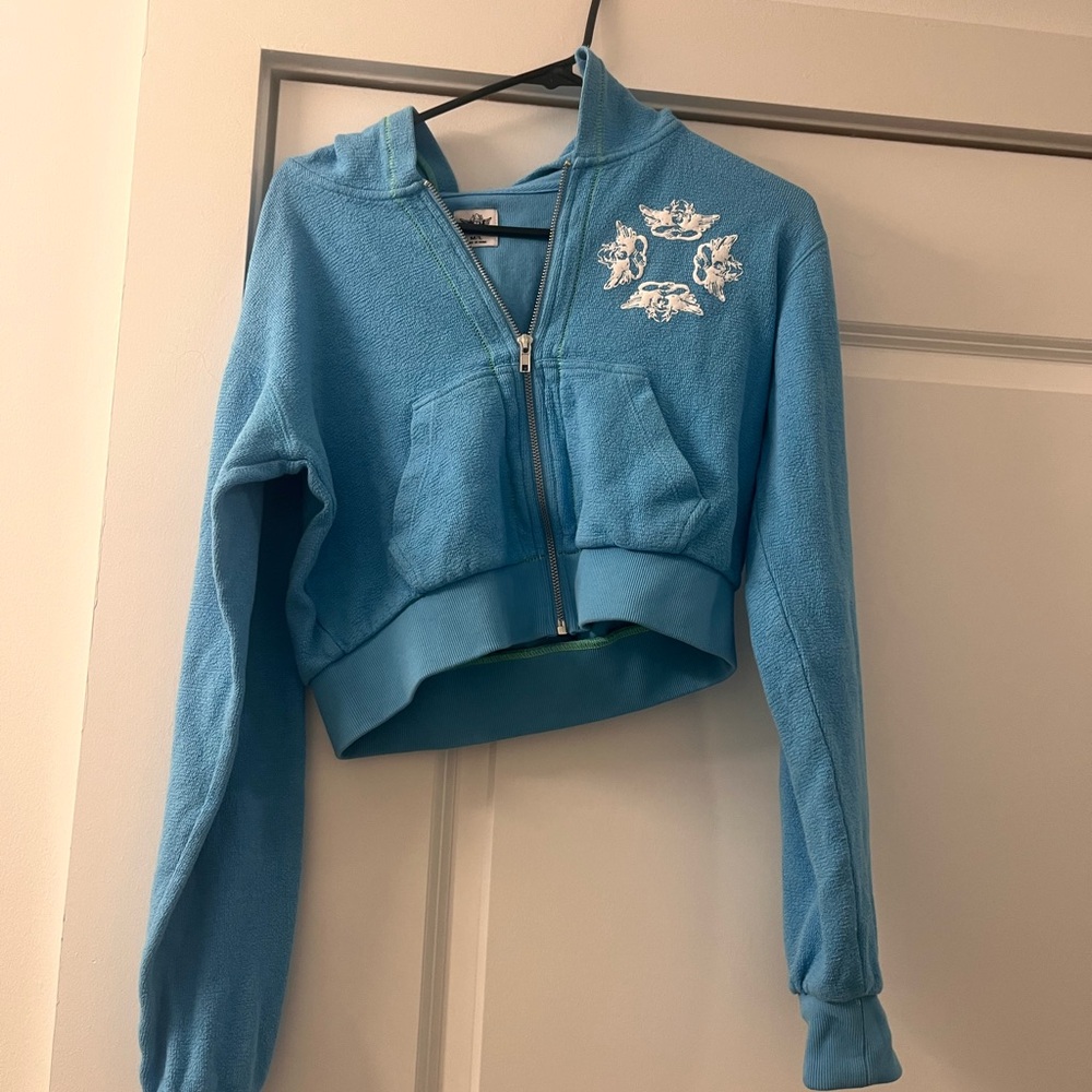 Boys Lie Cropped Zip-Up Hoodie